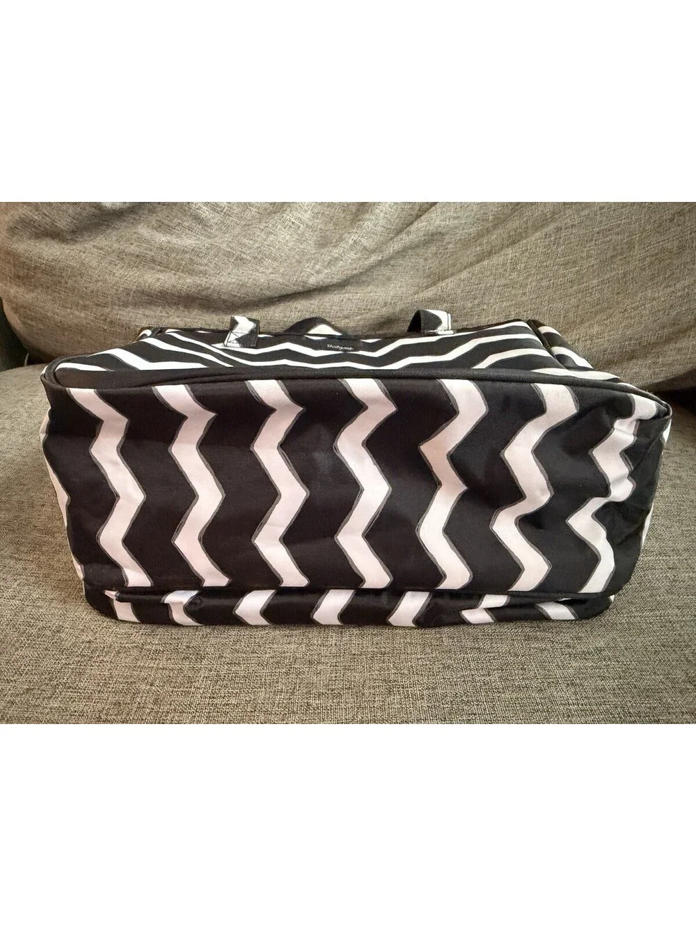 Thirty One True Beauty Bag In Black Chevron Makeup Organizer Monogram K READ